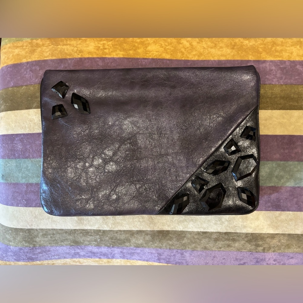 Giani Bernini Purple Clutch with Black Accents